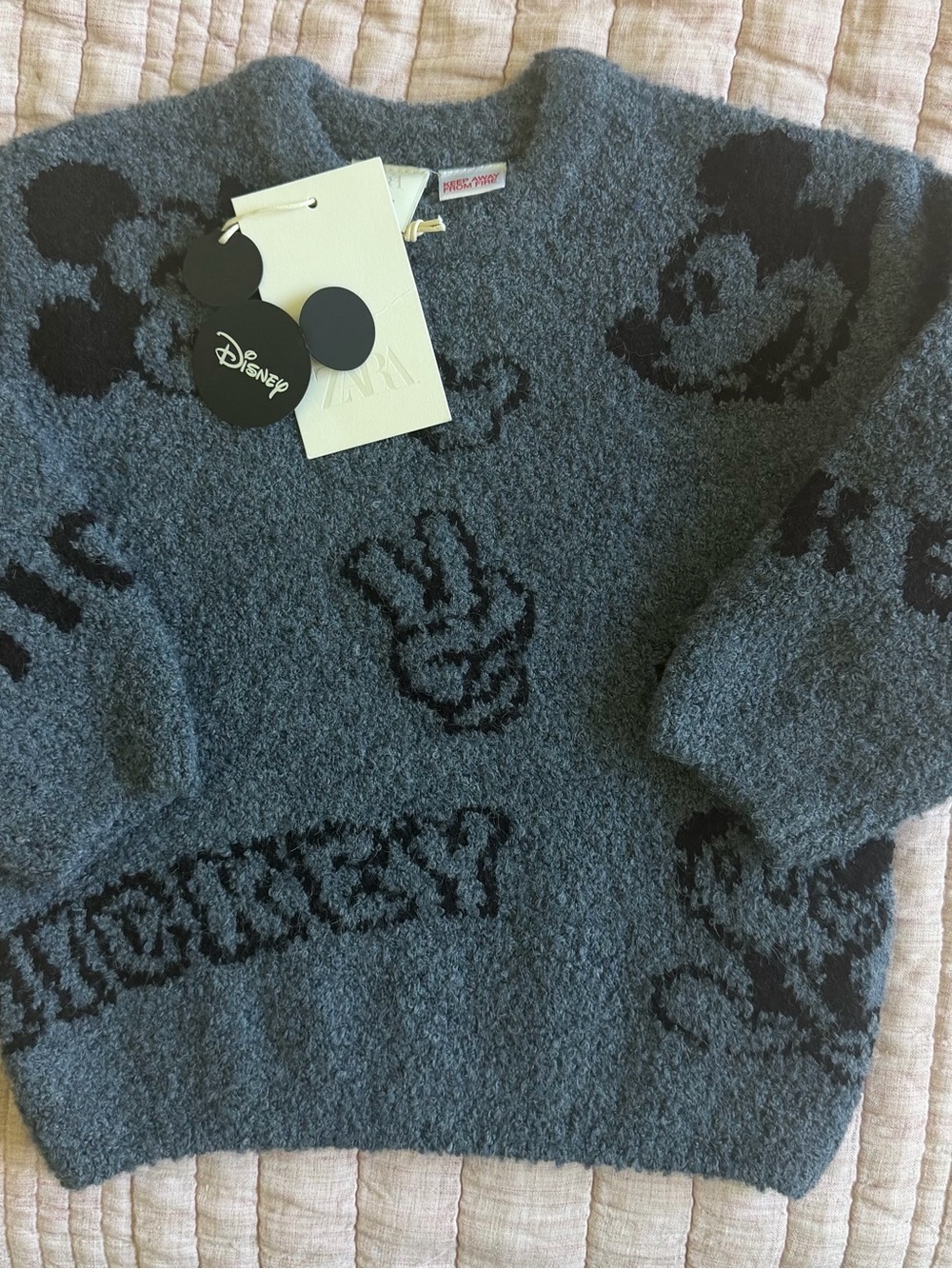 Zara Disney Mickey Mouse Knit Sweater | Size 2 | NWT - Picture 2 of 7